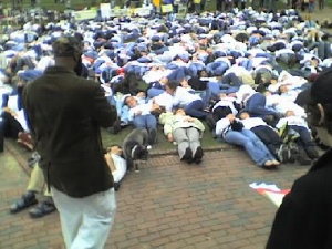 Photo of the Save Darfur Die-in